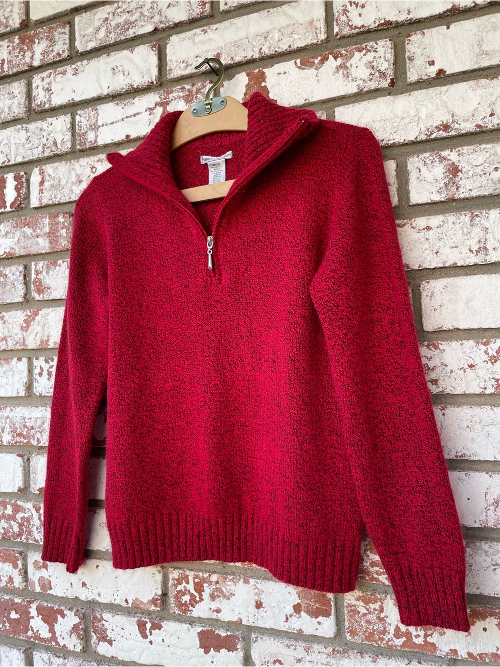 🌻5/$15🌻 Rebecca Malone | Red Knit Quarter Zip Sweater